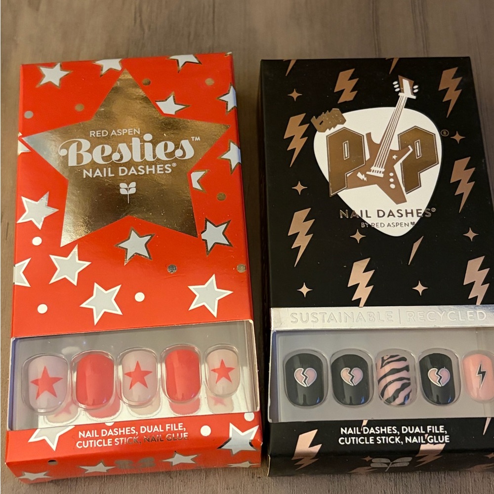 Red Aspen Nail Dashes Set